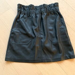 Zara black faux leather mini skirt